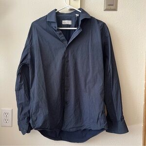 Nordstrom Rack Trim Fit Dark Blue Button Down Shirt